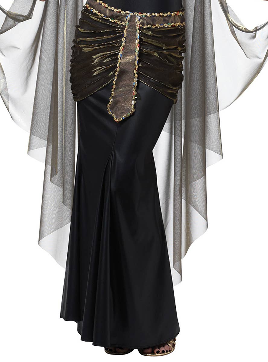 Queen Cleopatra Women's Egyptian Costume Black Toga Fancy Dress Close Skirt Image