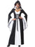 Womens Black and White Hooded Robe Halloween Fancy Dress Costume Front