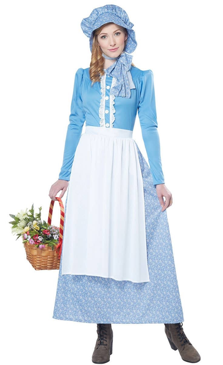 Pioneer Early Settler Olden Days Women's Colonial Costume - Alt Image