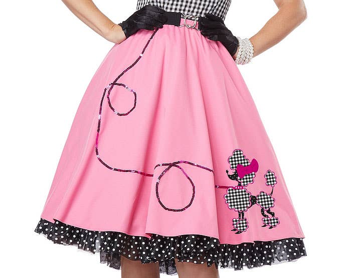 1950's Women's Pink Poodle Costume Skirt View