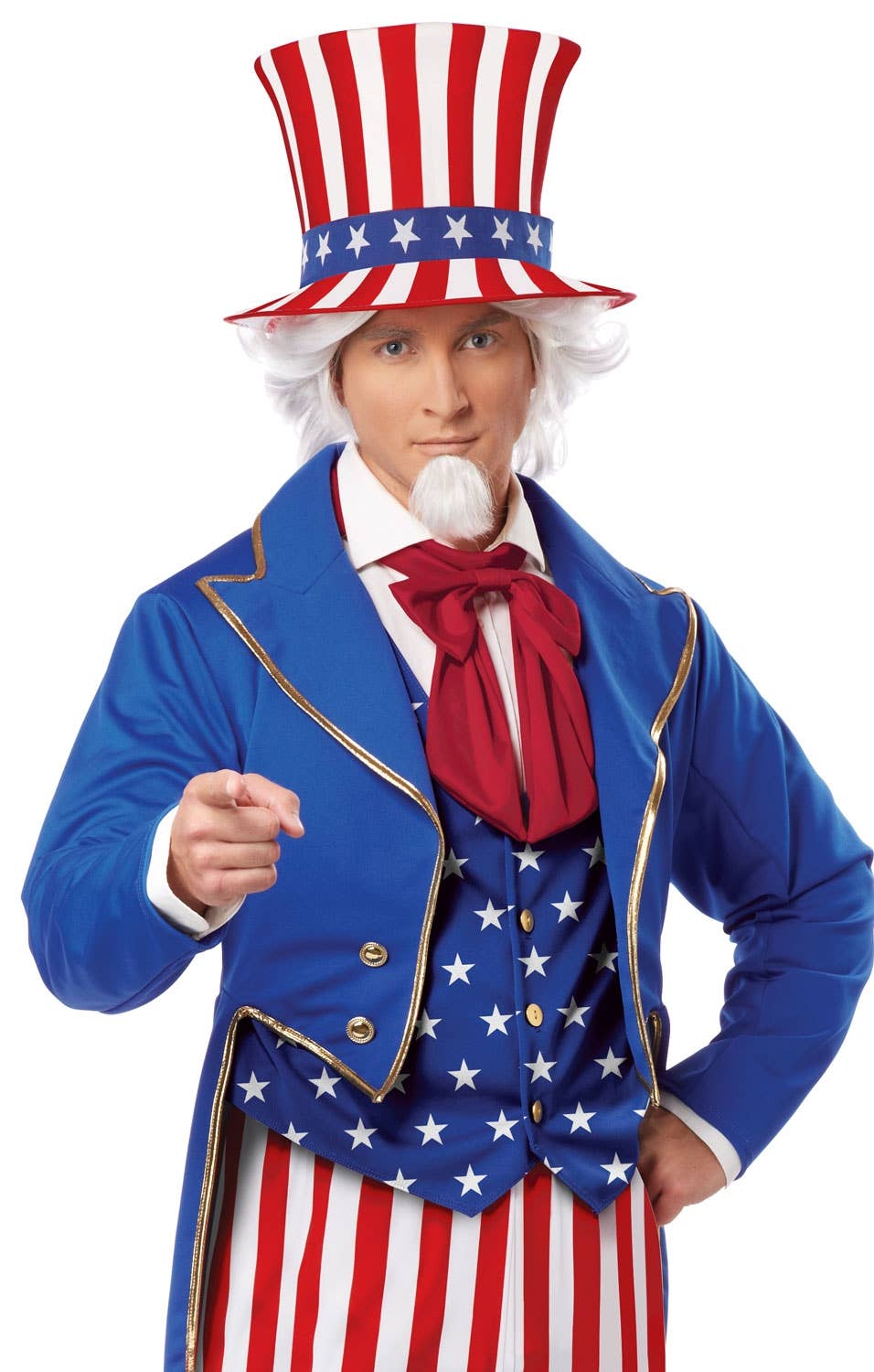 American Symbol Uncle Sam Fancy Dress Costume Close Up Image