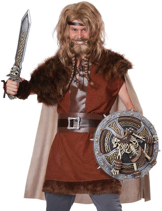 Men's Mighty Viking Medieval Dress Up Costume Close Up Image