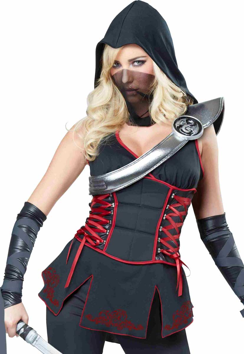 Sexy Women's Ninja Assassin Costume Close Up Image