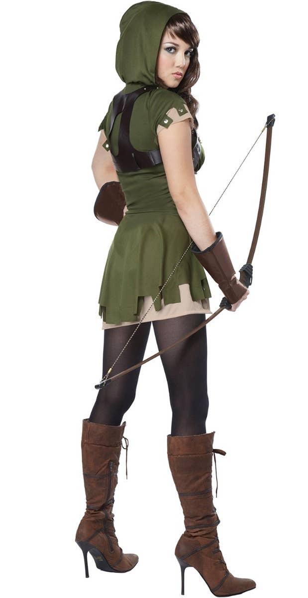 Womens Sexy Robin Hood Fancy Dress Costume Bow and Arrow Side