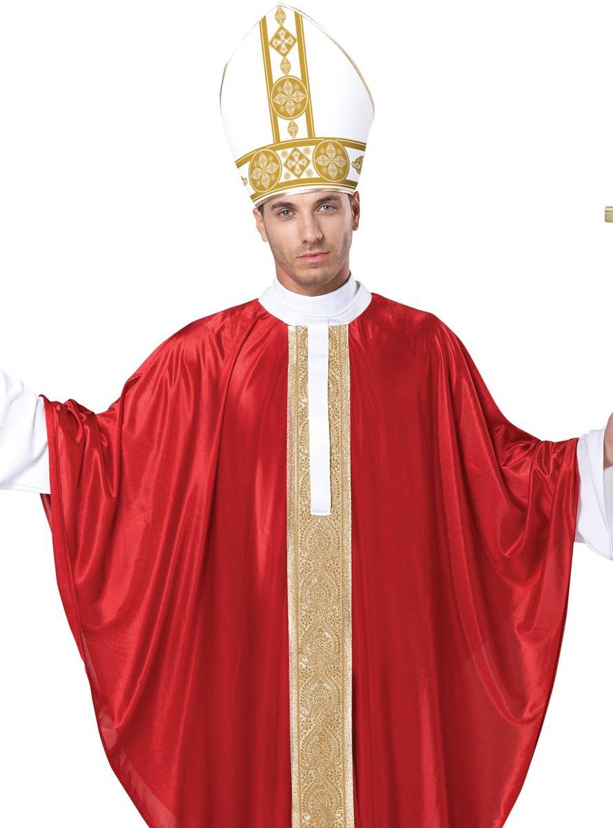 Men's Holy Pope Fancy Dress Costume - Close Up Image