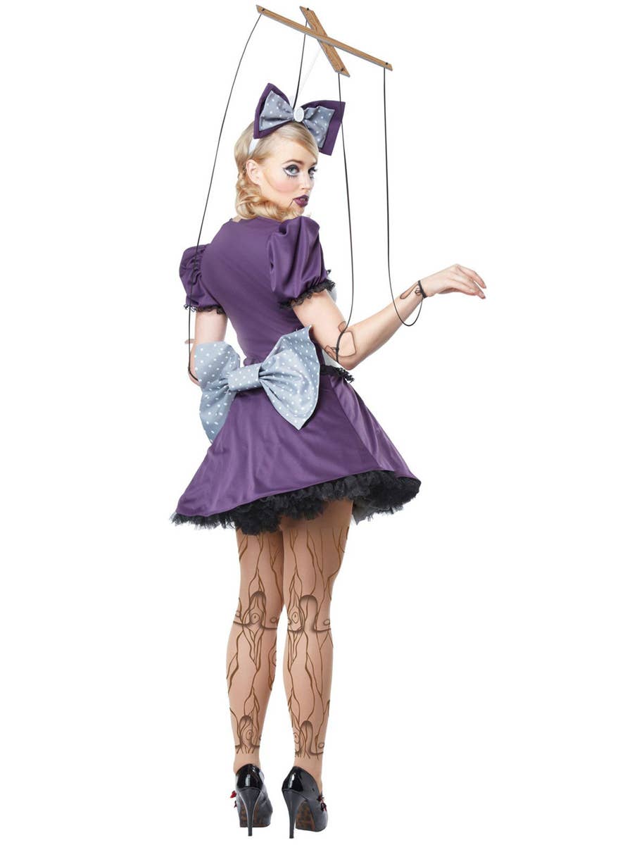 Women's Halloween Marionette Doll Fancy Dress Costume Back Image