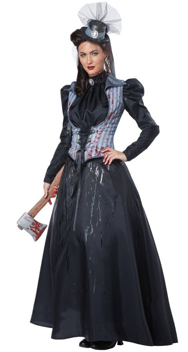 Women's Lizzie Borden Axe Murderess Halloween Fancy Dress Costume Alternate Image