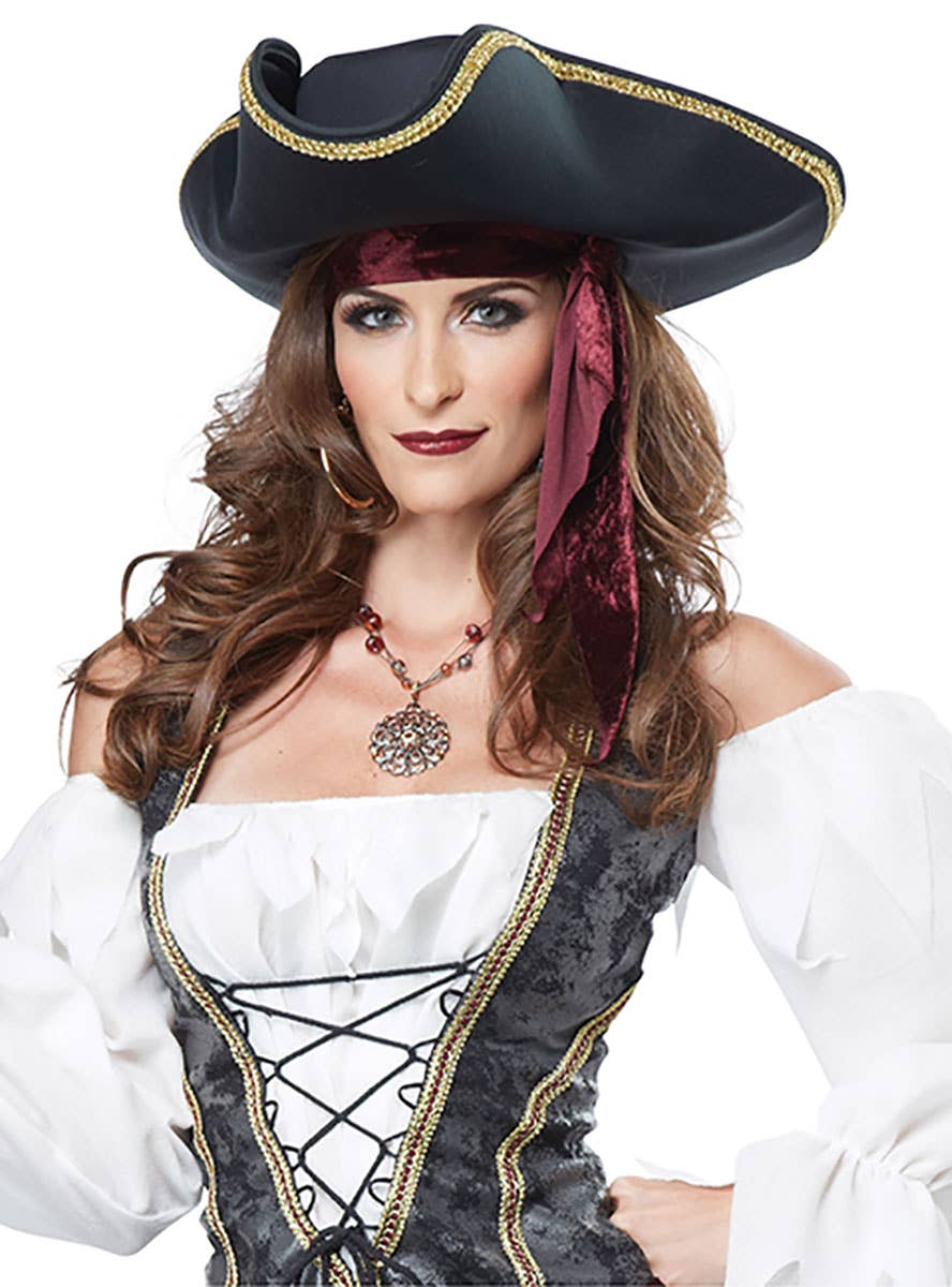 Pirate Buccaneer Women's Fancy Dress Costume Hat Image