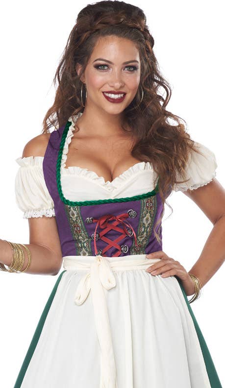 Bavarian Beer Maid Womens Oktoberfest Costume - Close Up