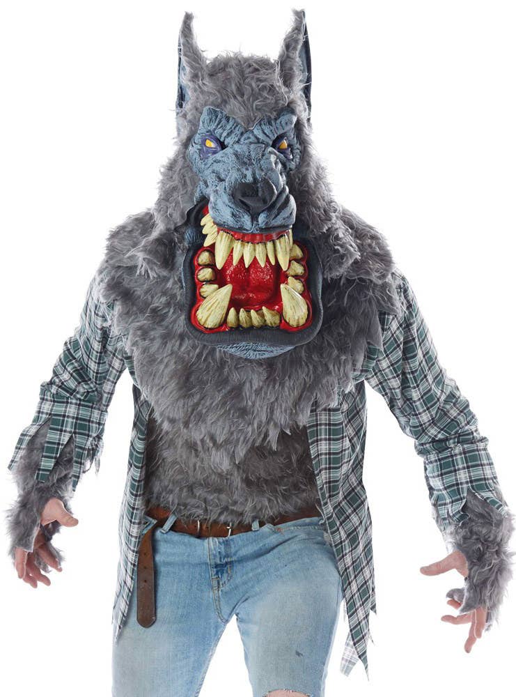 Men's Grey Monster Werewolf Deluxe Halloween Costume Close Image