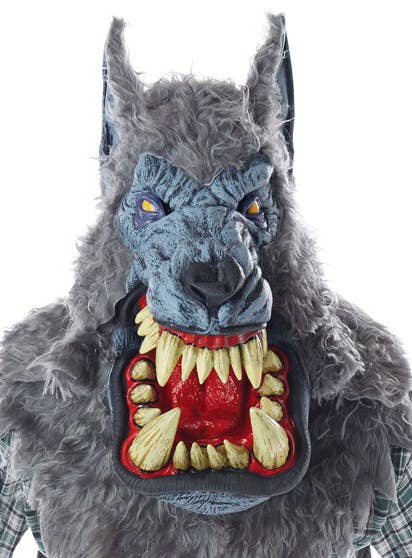 Men's Grey Monster Werewolf Deluxe Halloween Costume Close Image 2