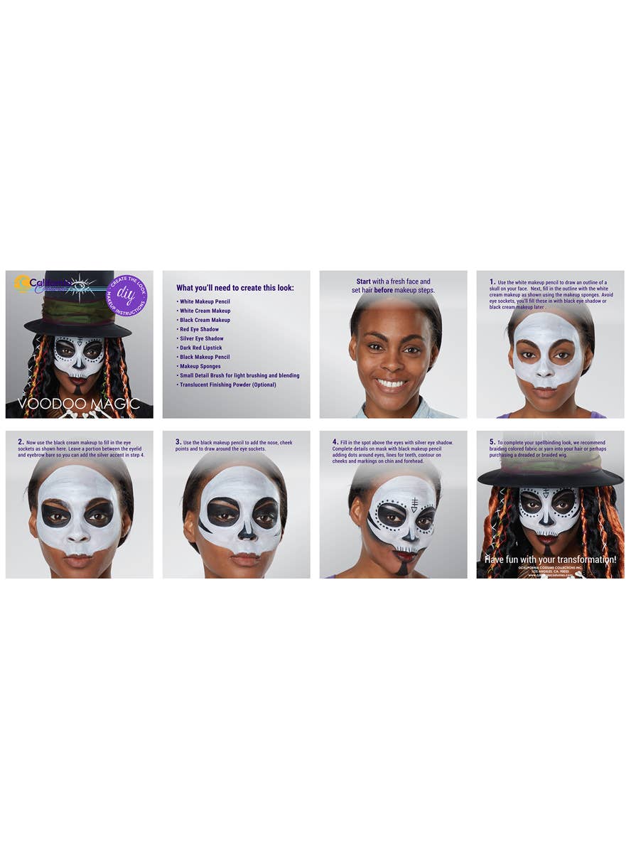 Plus Size Women's Voodoo Magic Halloween Costume - Makeup Guide Image