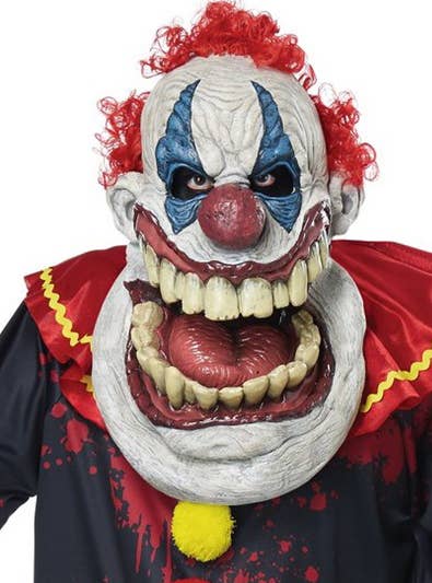 Men's Deluxe Die Laughing Evil Clown Halloween Costume Close Image