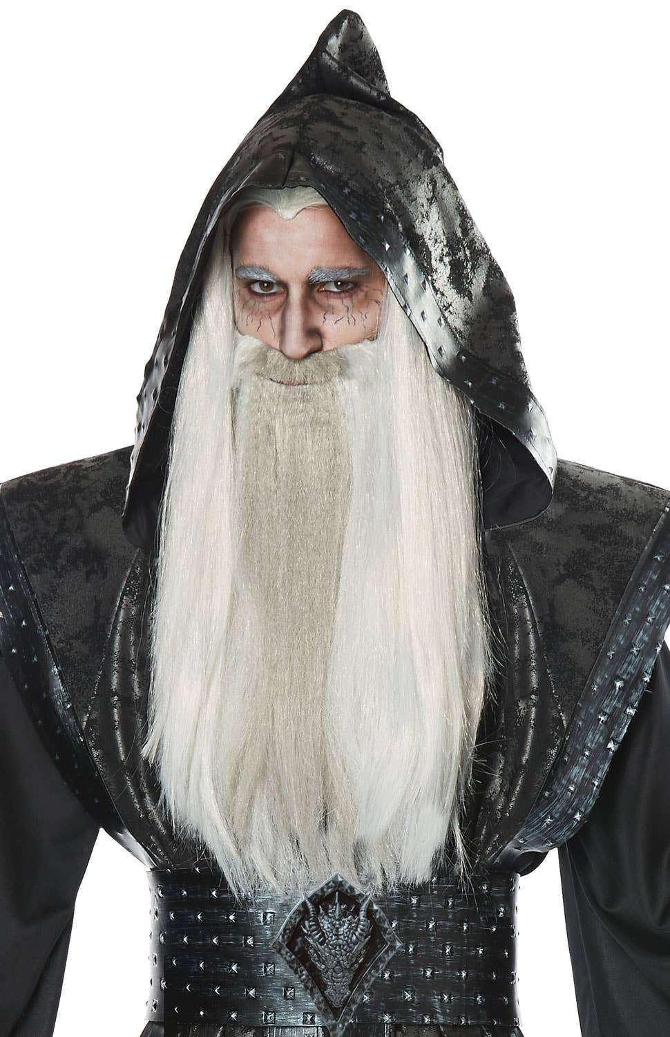 Men's Dark Wizard Robe Halloween Fancy Dress Costume Close Image