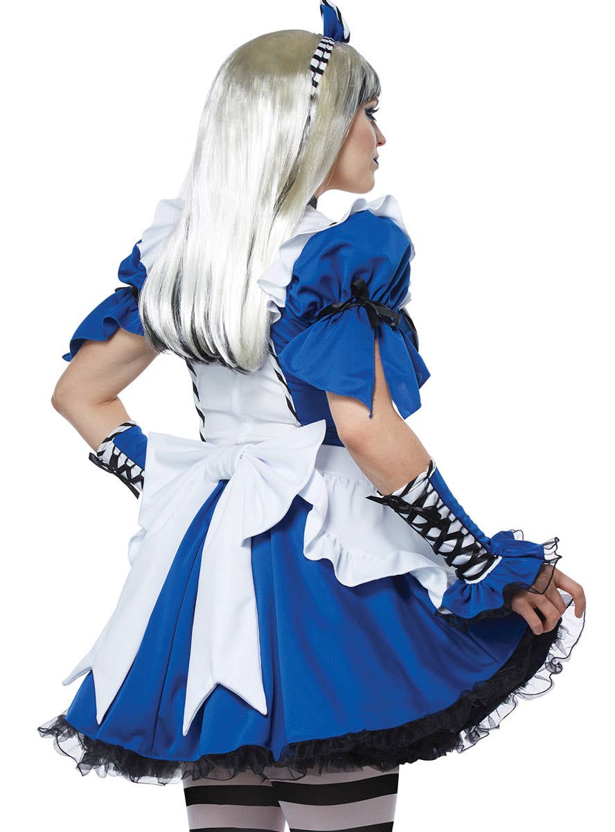 Mad Alice Women's Alice in Wonderland Deluxe Fancy Dress Costume Back Image