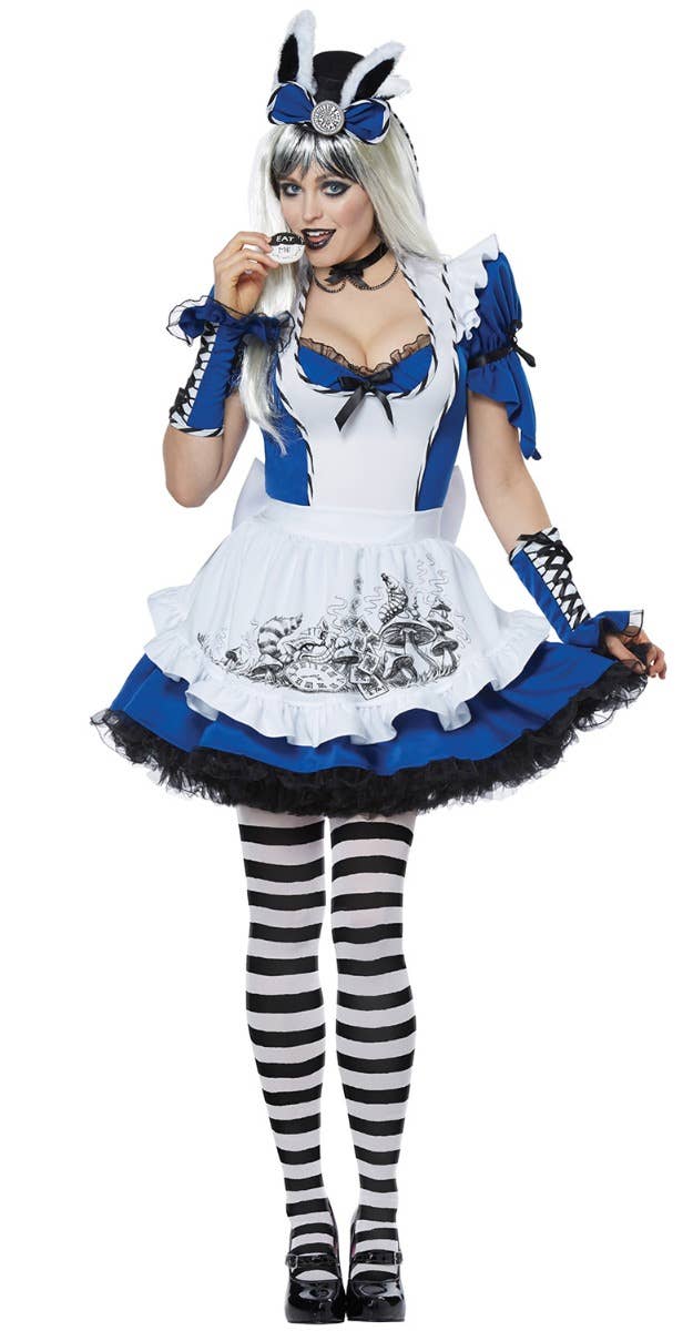 Mad Alice Women's Alice in Wonderland Deluxe Fancy Dress Costume Main Image