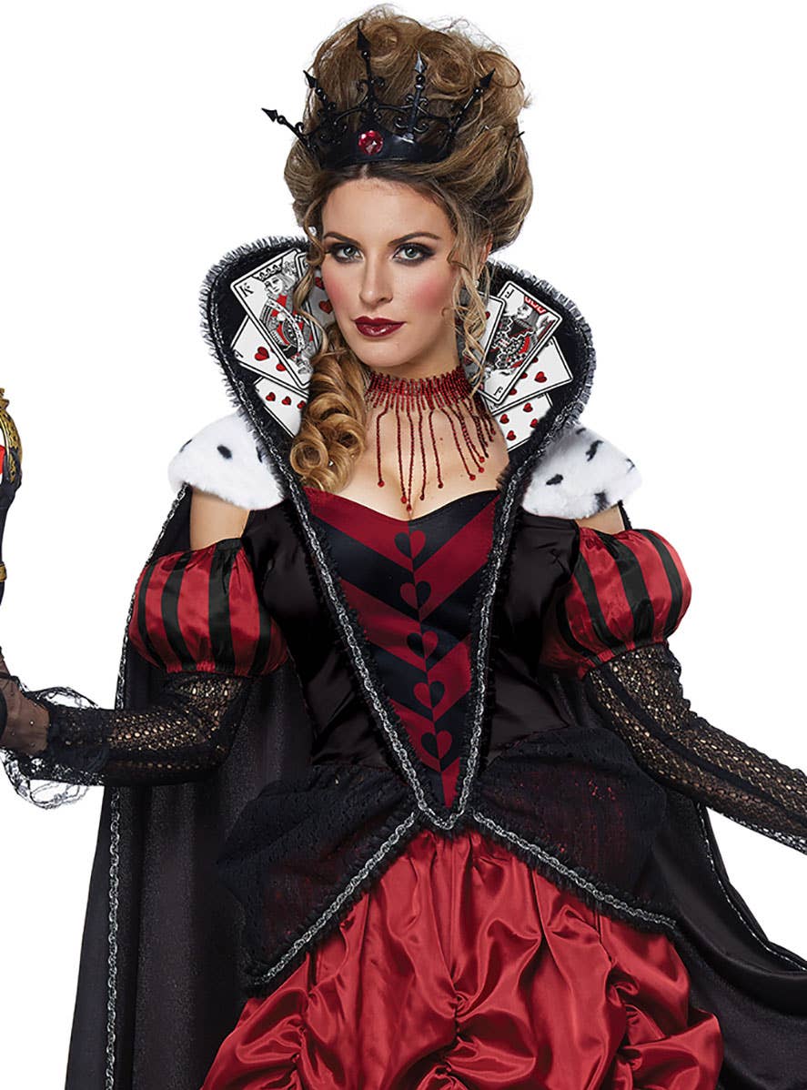 Super Deluxe Women's Dark Queen of Hearts CostumeClose Image