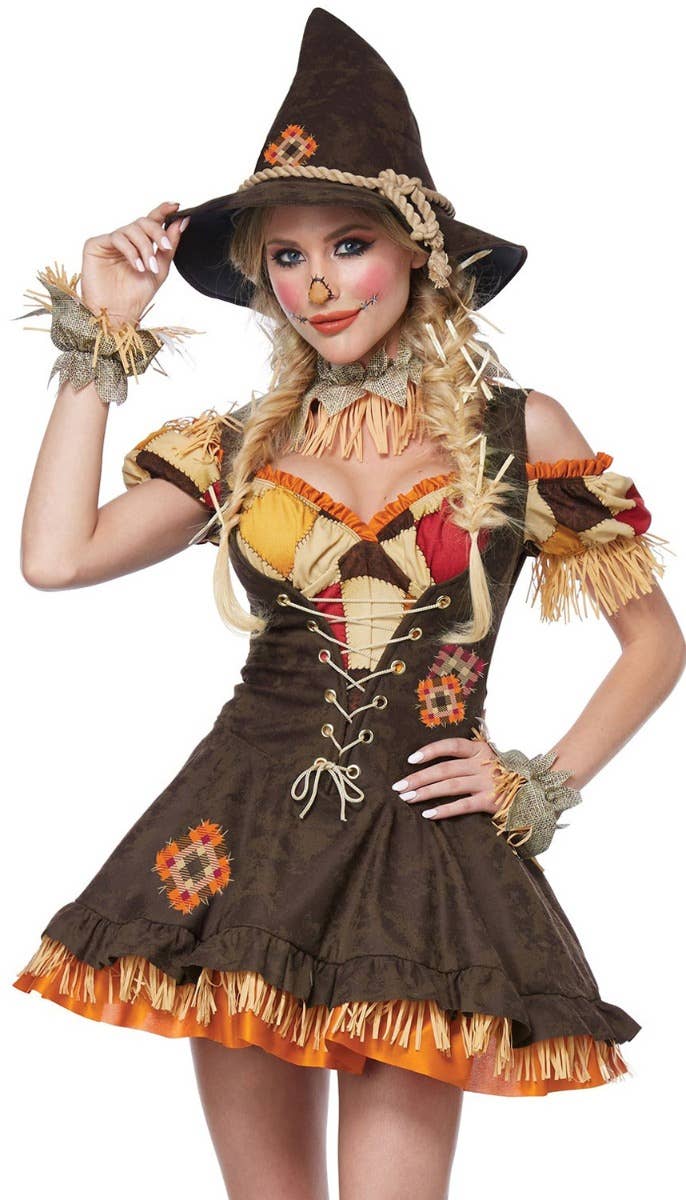 Women's Sexy Sassy Scarecrow Deluxe Fancy Dress Costume Alternative  View 1
