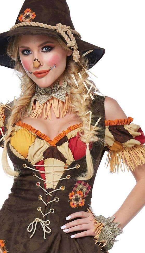 Women's Sexy Sassy Scarecrow Deluxe Fancy Dress Costume Alternative  View 2