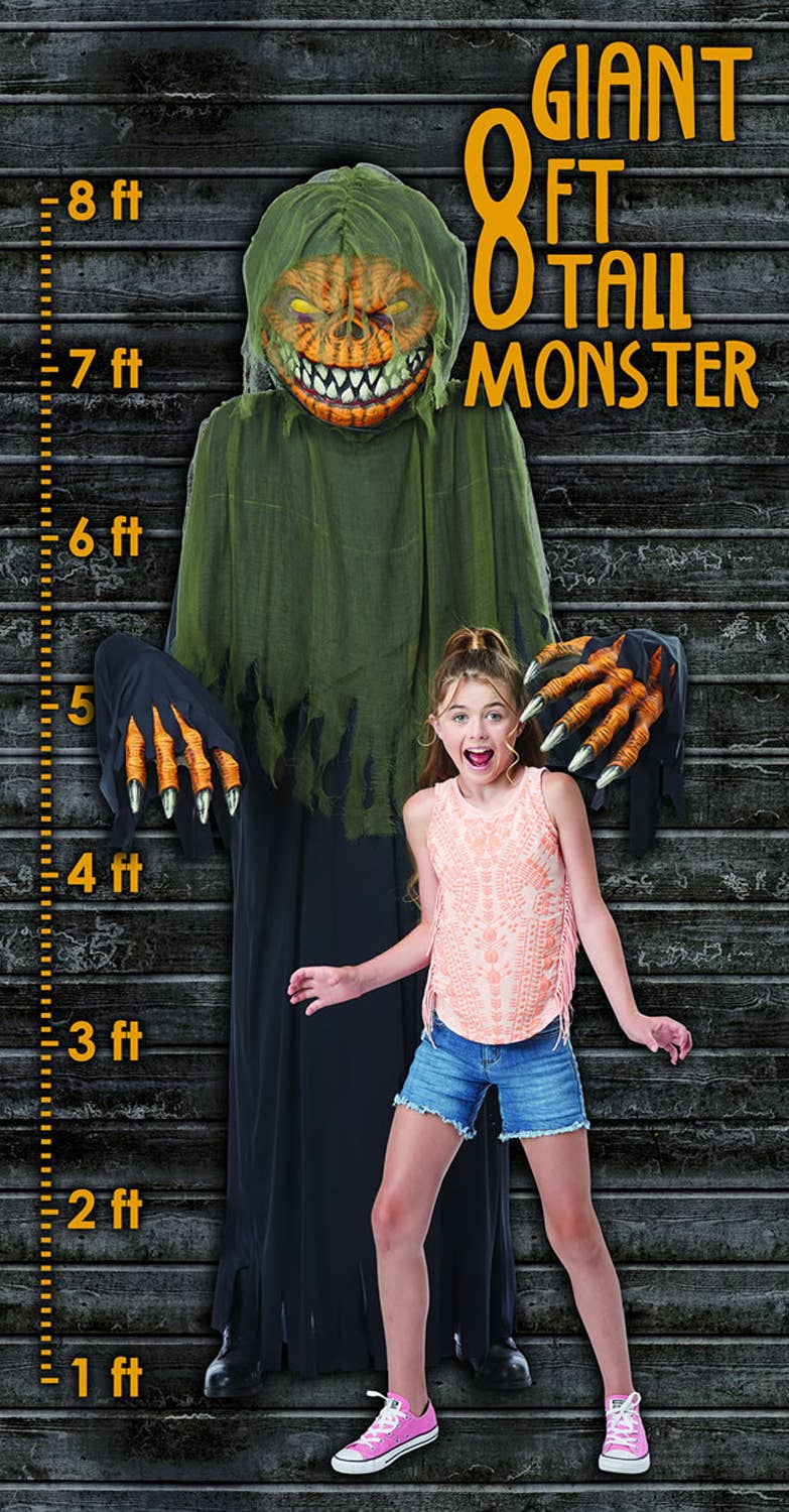 8ft Adult's Pumpkin Costume and Halloween Decoration View 2