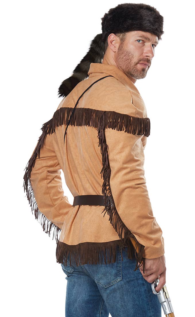 Men's Frontier Man Davy Crockett Fancy Dress Costume Back Image