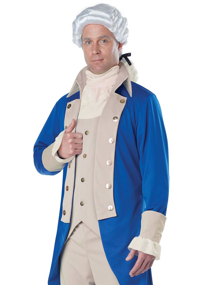 Men's George Washington Fancy Dress Costume - Close Image