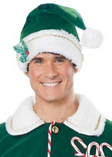Men's Green Workshop Elf Christmas Costume Hat