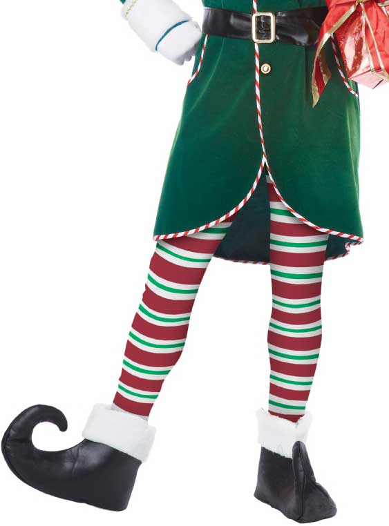 Men's Green Workshop Elf Christmas Costume Leggings