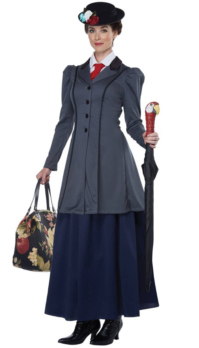 English Nanny Women's Mary Poppins Teacher's Book Week Costume Front Image