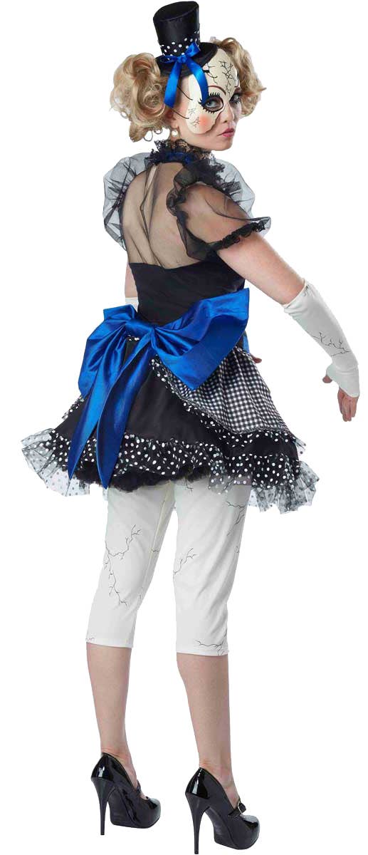 Womens Halloween Twisted Broken Doll Halloween Fancy Dress Costume Back