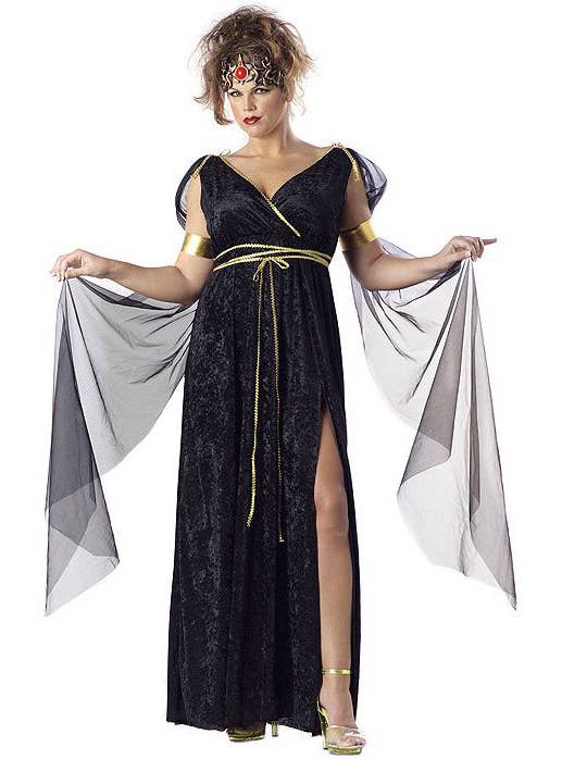 Medusa Black and Gold Mythical Plus Size Toga Womens  Costume  image