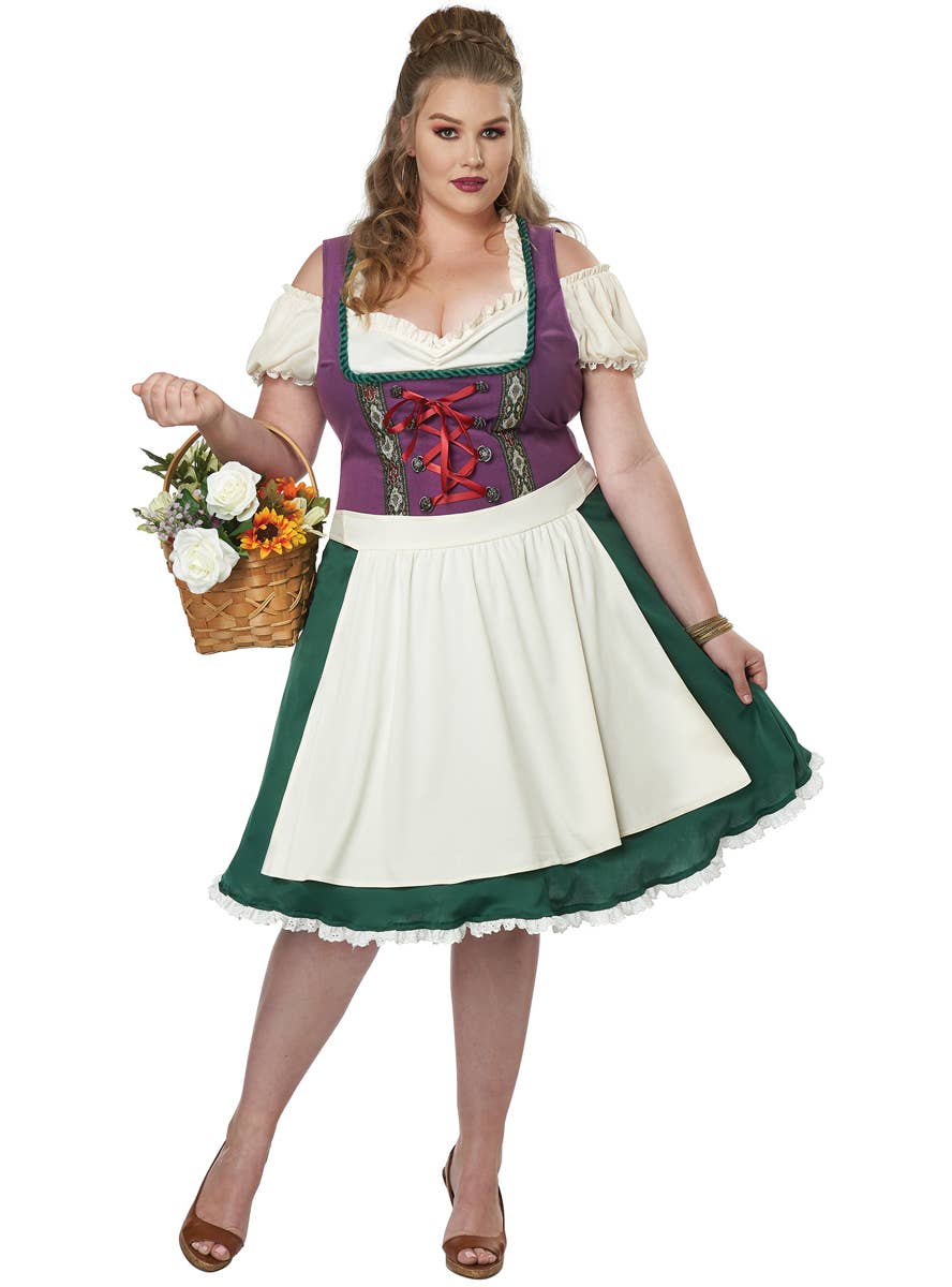Plus Size Women's Oktoberfest Bavarian Beer Maid Costume - Alternative Image