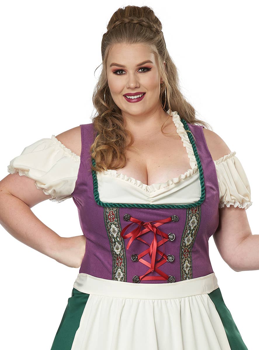 Plus Size Women's Oktoberfest Bavarian Beer Maid Costume - Close Image