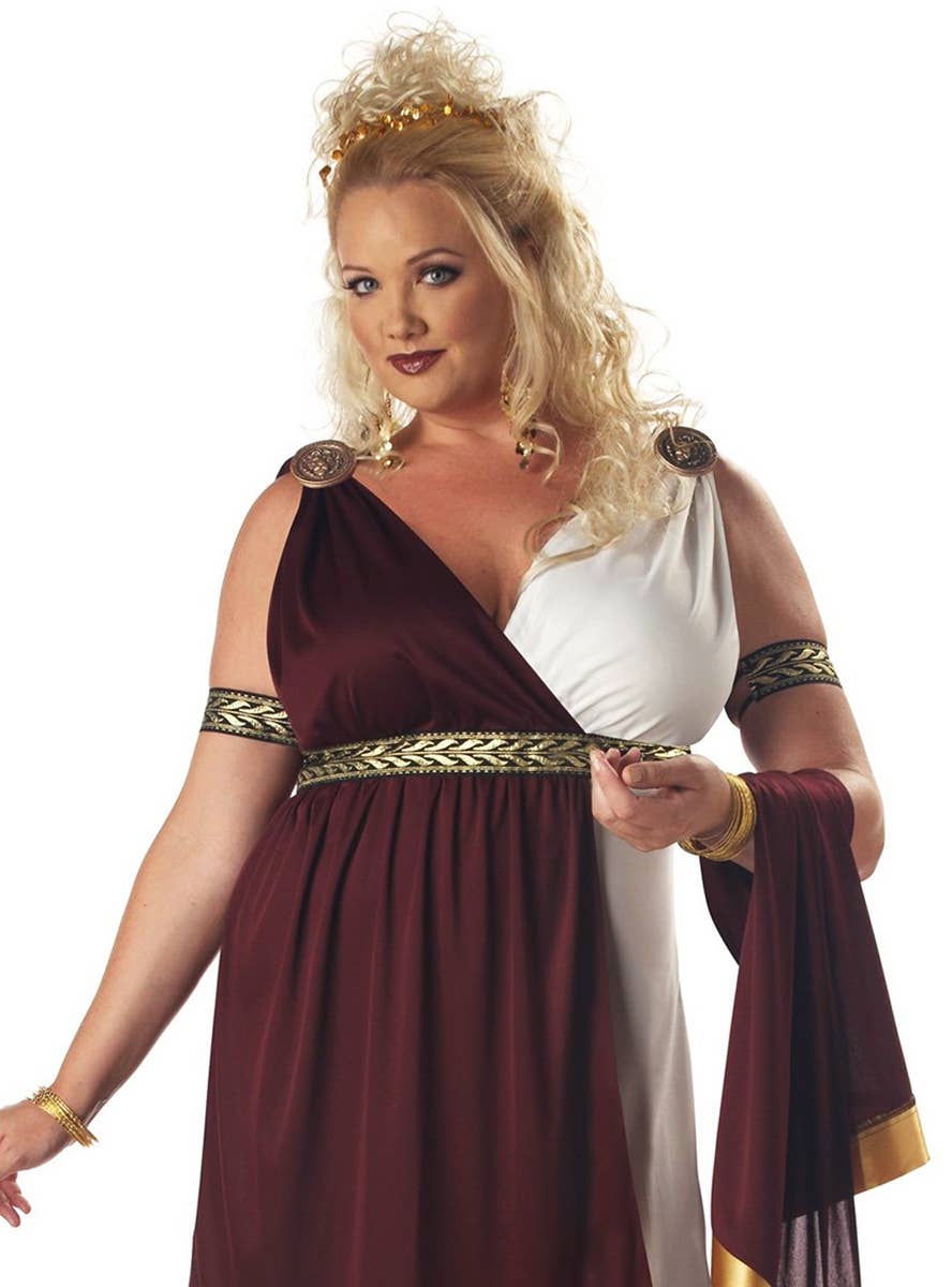 Womens Roman Empress Plus Size Fancy Dress Costume - Close Image