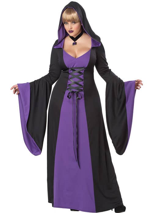 Hooded Purple Robe Plus Size Womens Halloween Costume