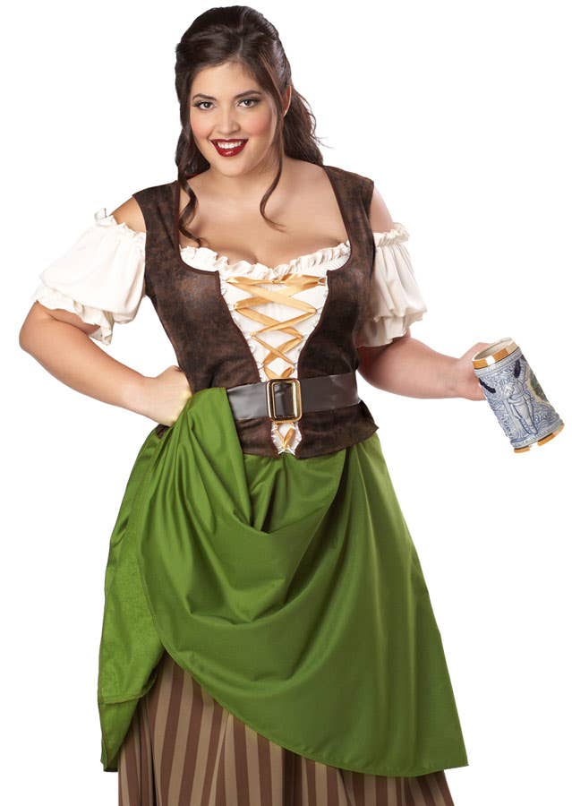 Women's Long Tavern Maiden Plus Size Fancy Dress Costume Alternative Image