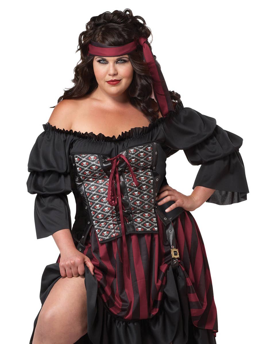 Women's Sexy Plus Size Pirate Wench Costume Close Up Image