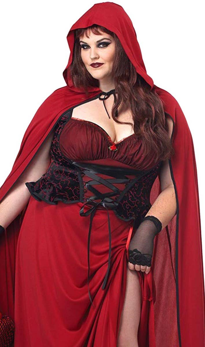 Plus Size Dark Red Riding Hood Women's Costume Main Image