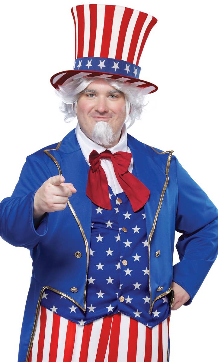 Uncle Sam Plus Size Mens Fancy Dress Costume - Close Up