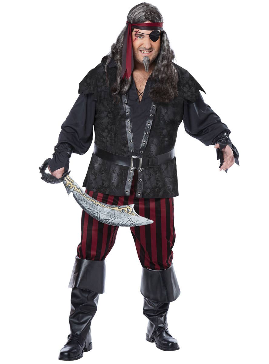 Men's Plus Size Ruthless Rogue Pirate Costume - Main View