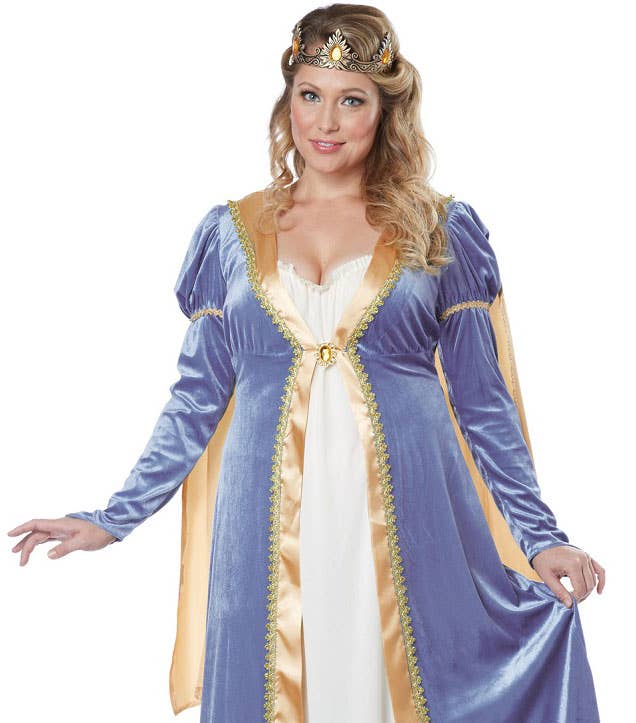 Plus Size Women's Medieval Queen Fancy Dress Costume Close Image