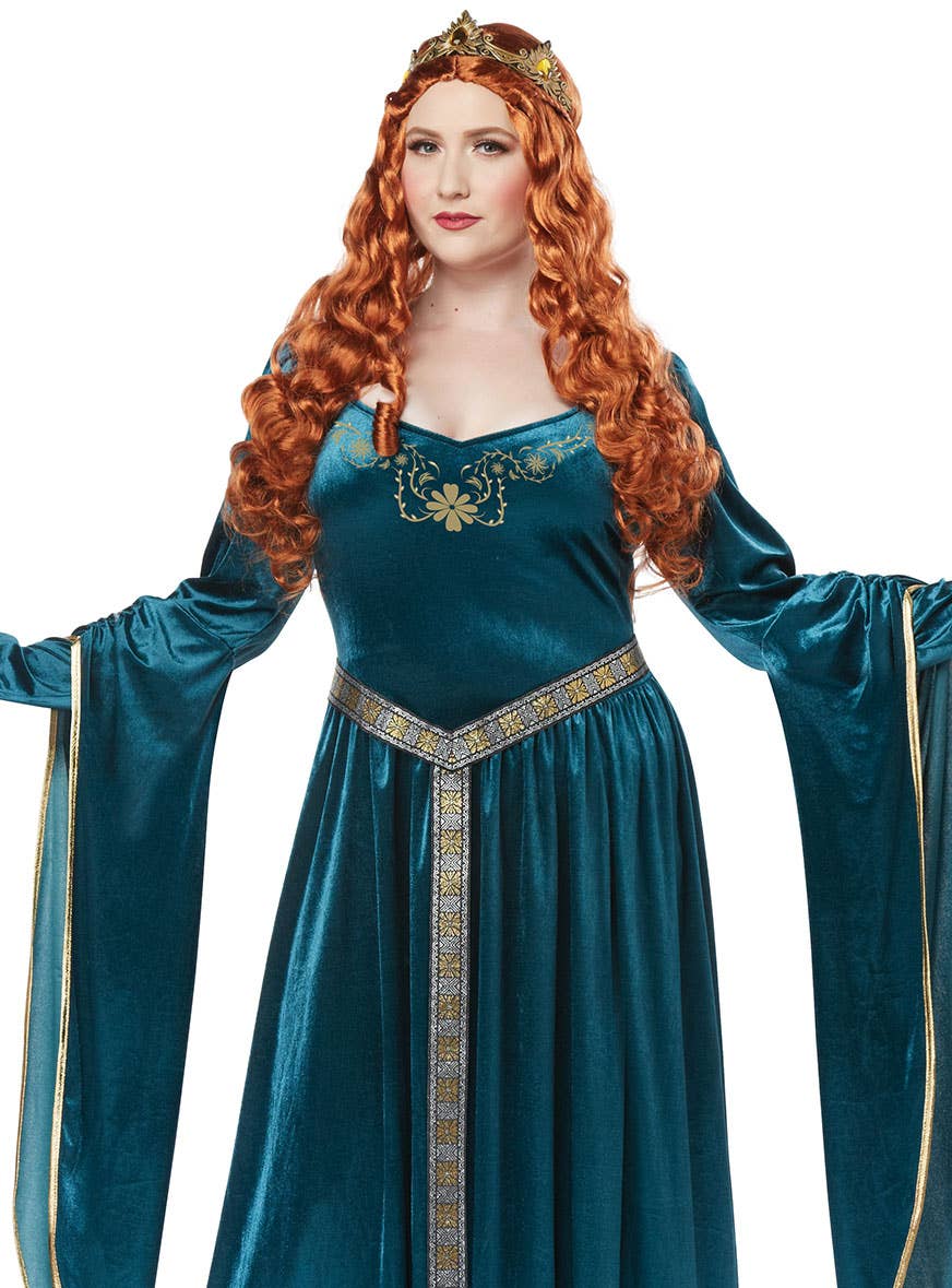 Plus Size Women's Lady Guinevere Medieval Renaissance Costume Close Image