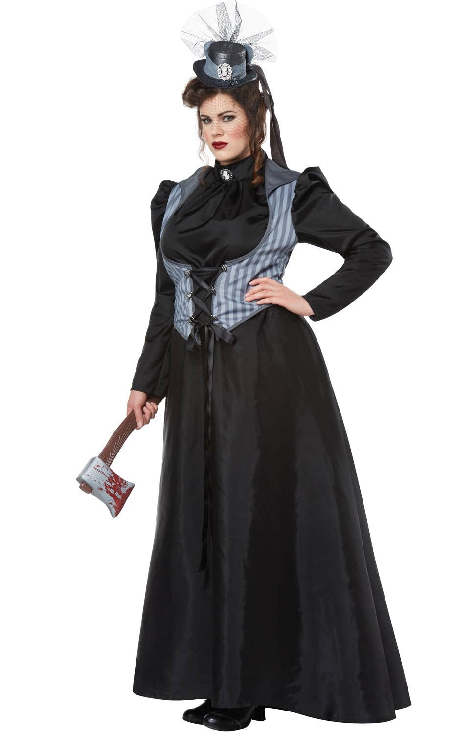 Women's Lizzie Borden Axe Murderer Plus Size Halloween Costume Alternate Image 2