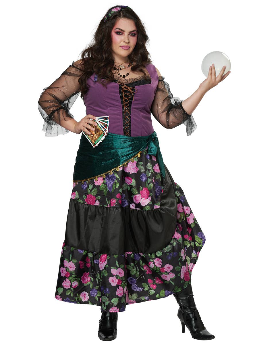 Women's Plus Size Mystical Charmer Fortune Teller Costume - Alternative Image