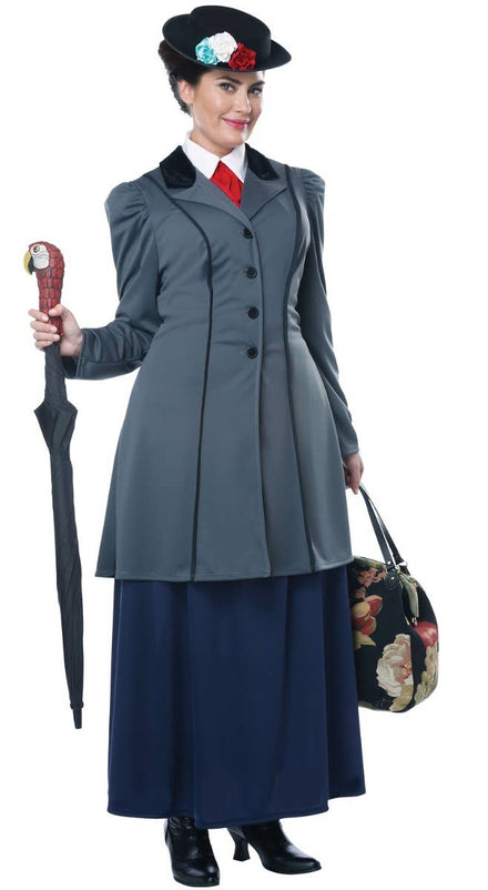 Plus Size English Nanny Women's Mary Poppins Costume Main Image