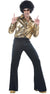 Plus Size Men's Gold 70s Disco King Fancy Dress Costume - Main Image