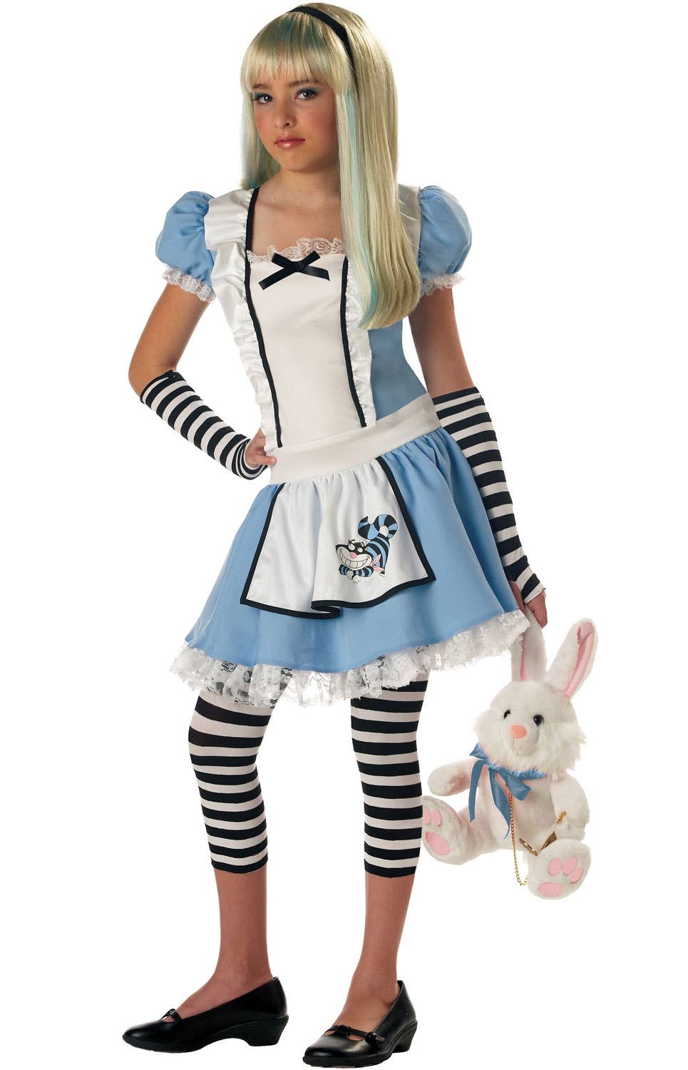 Alice in Wonderland Traditional Blue Fancy Dress for Girls Costume - Main Image