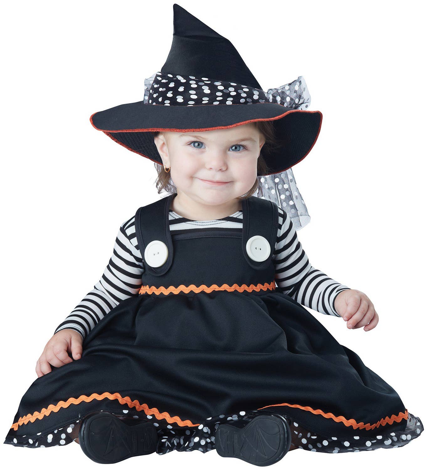 Infant Girl's Crafty Black and White Witch Halloween Costume View 2