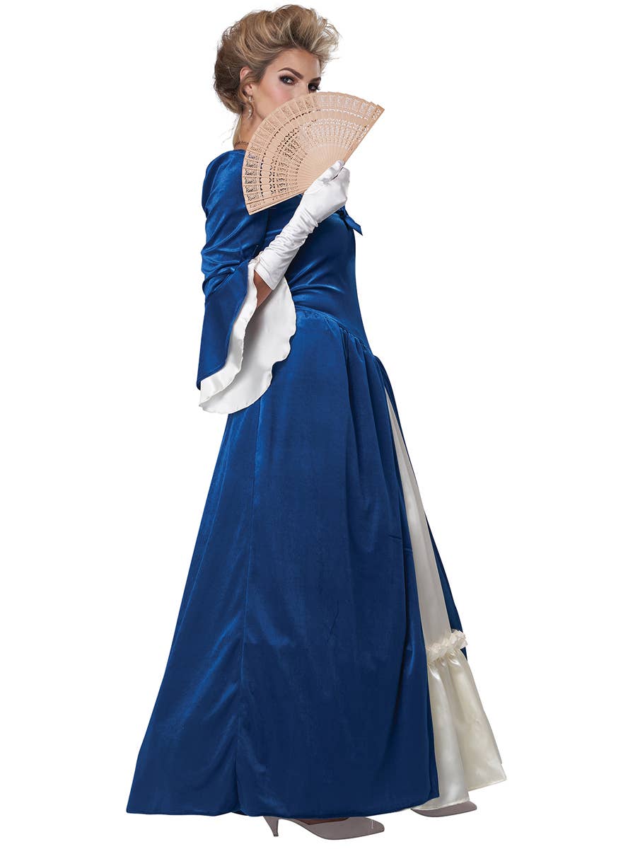 Deluxe Blue Colonial Era Martha Washington Women's Costume - Side Image
