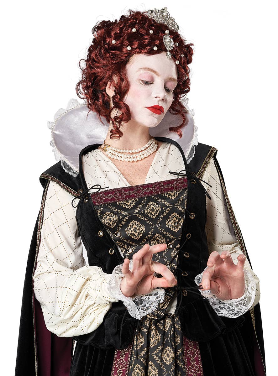 Deluxe Queen Elizabeth I Medieval Women's Costume - Close Up Image 2